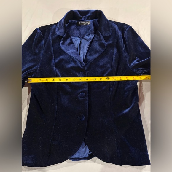 Allegra K Women's Deep Blue Velvet Blazer Size Medium - Picture 4 of 7